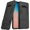 Slim Armour Tough Shockproof Case & Stand for Samsung Galaxy S10 - Black